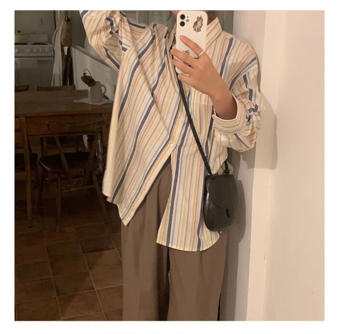 니어웨어 마리나 스트라이프 셔츠 (크림) 상품이미지6