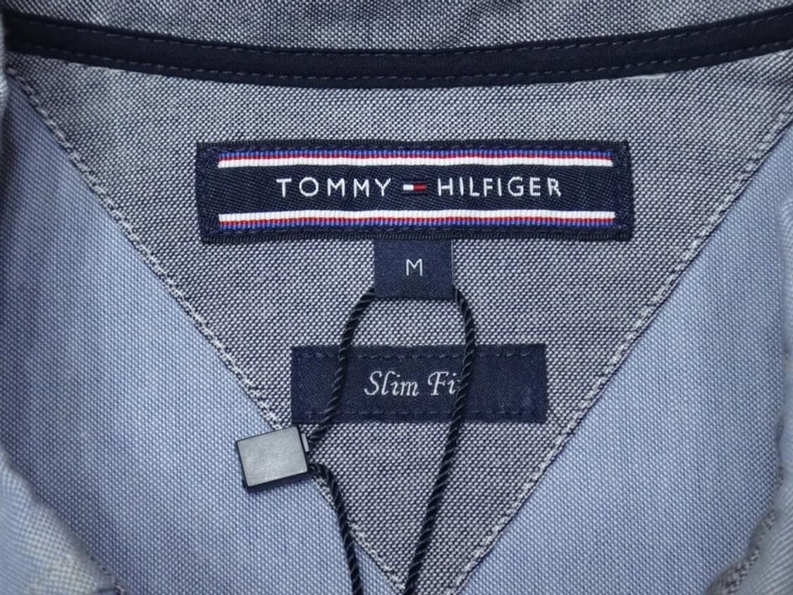 (M) 타미힐피거 남성 솔리드 슬림 긴팔 면셔츠 상품이미지6