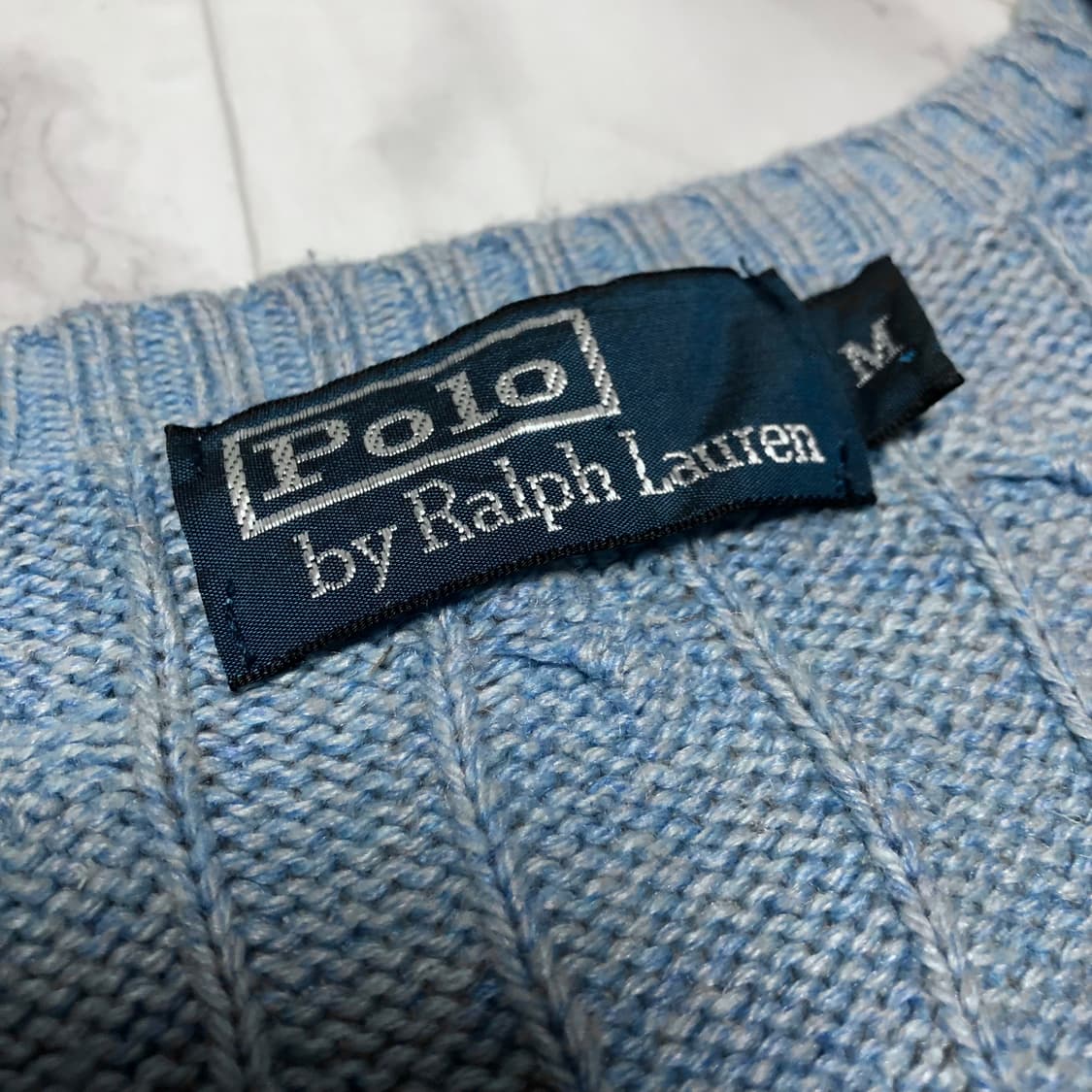 폴로 랄프로렌 꽈배기 니트 스카이블루 상품이미지4