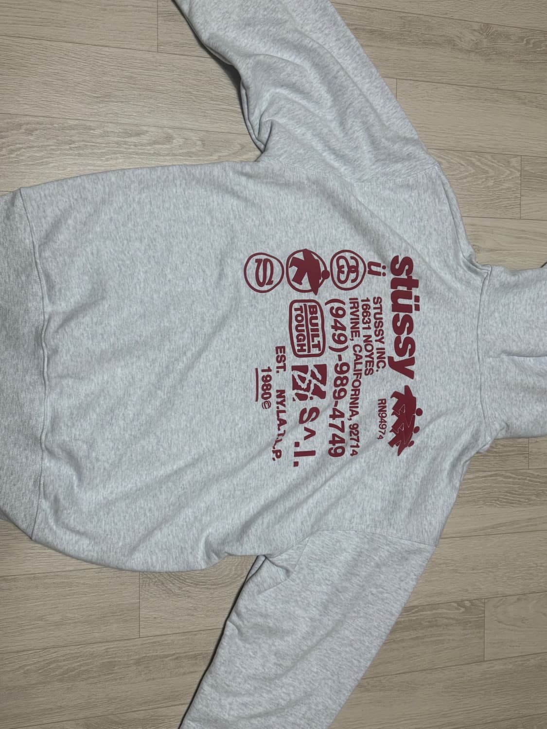 스투시 후드집업 회색 XL 상품이미지2