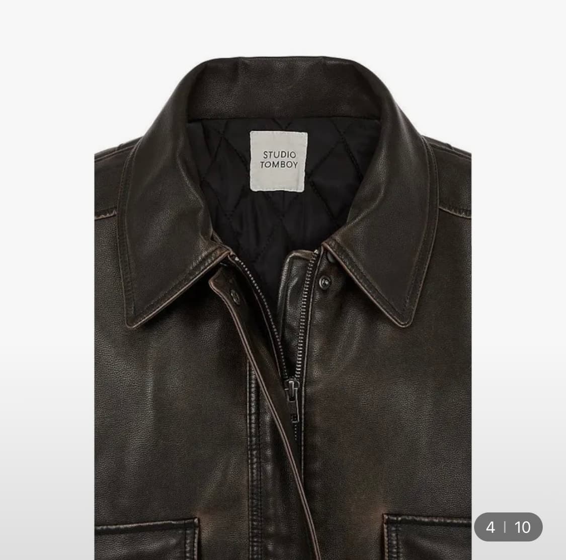 톰보이 페이크 레더 블루종 상품이미지4