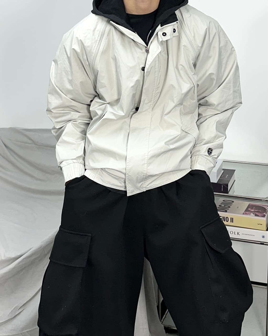 나이키 00s 라이트그레이 바람막이 L 상품이미지1