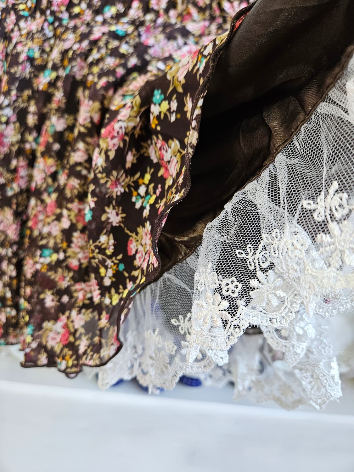 플라워 쉬폰 레이스 스커트 상품이미지2