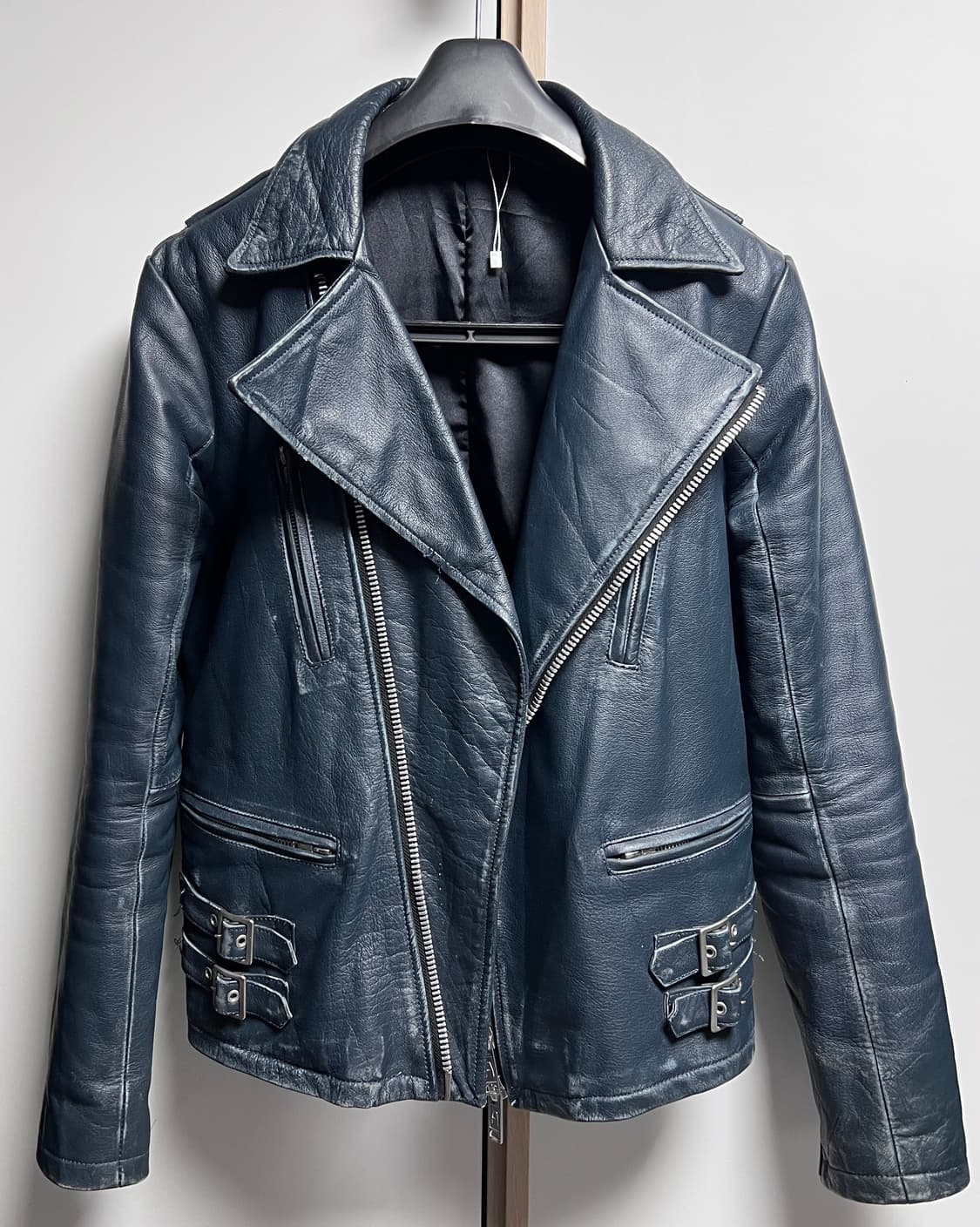 No ID 버팔로 가죽 투웨이 라이더 자켓 상품이미지3