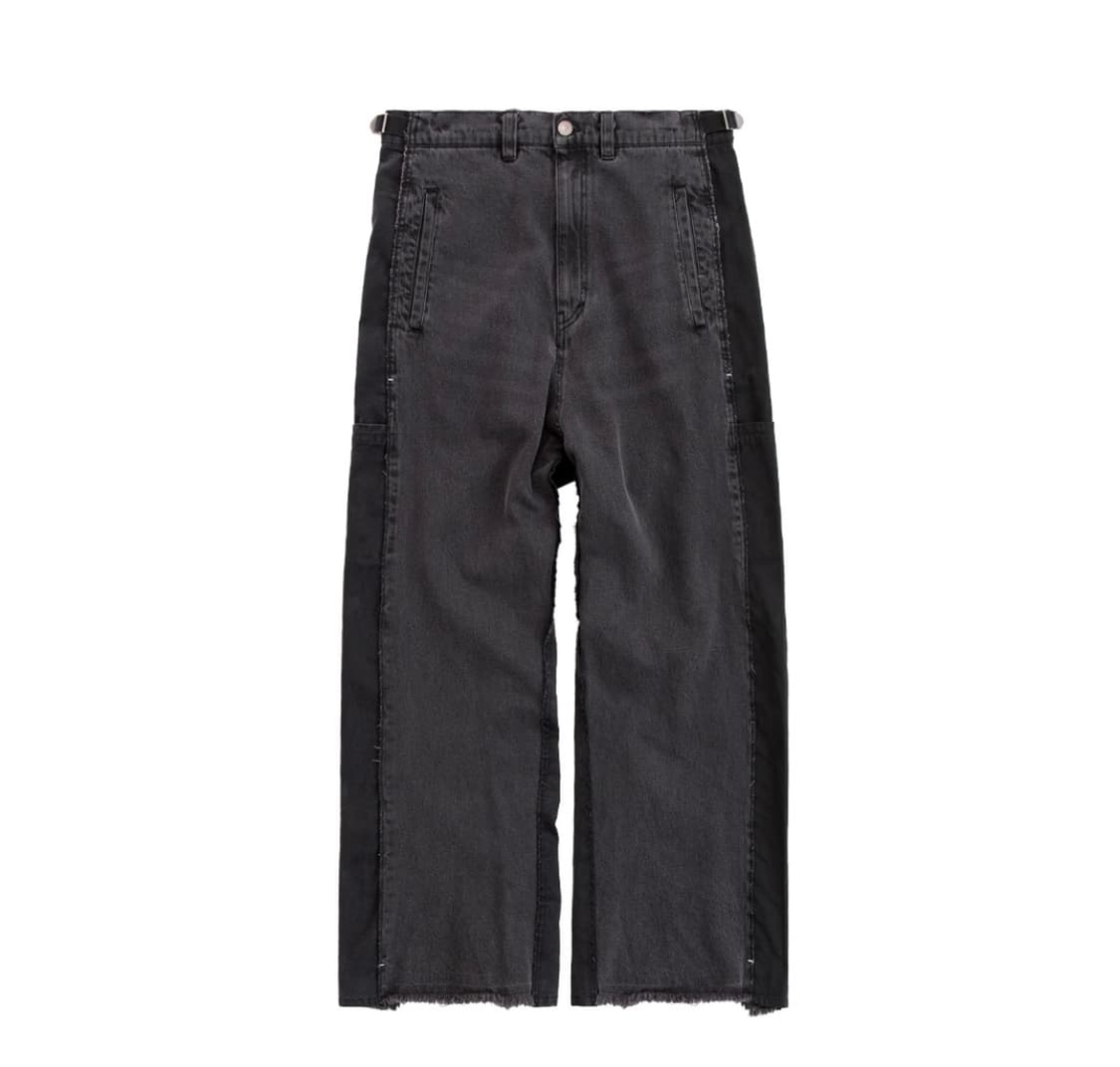 폴리테루 행크 사이드 리빌드 데님 팬츠 블랙 퍼플 4사이즈 상품이미지1