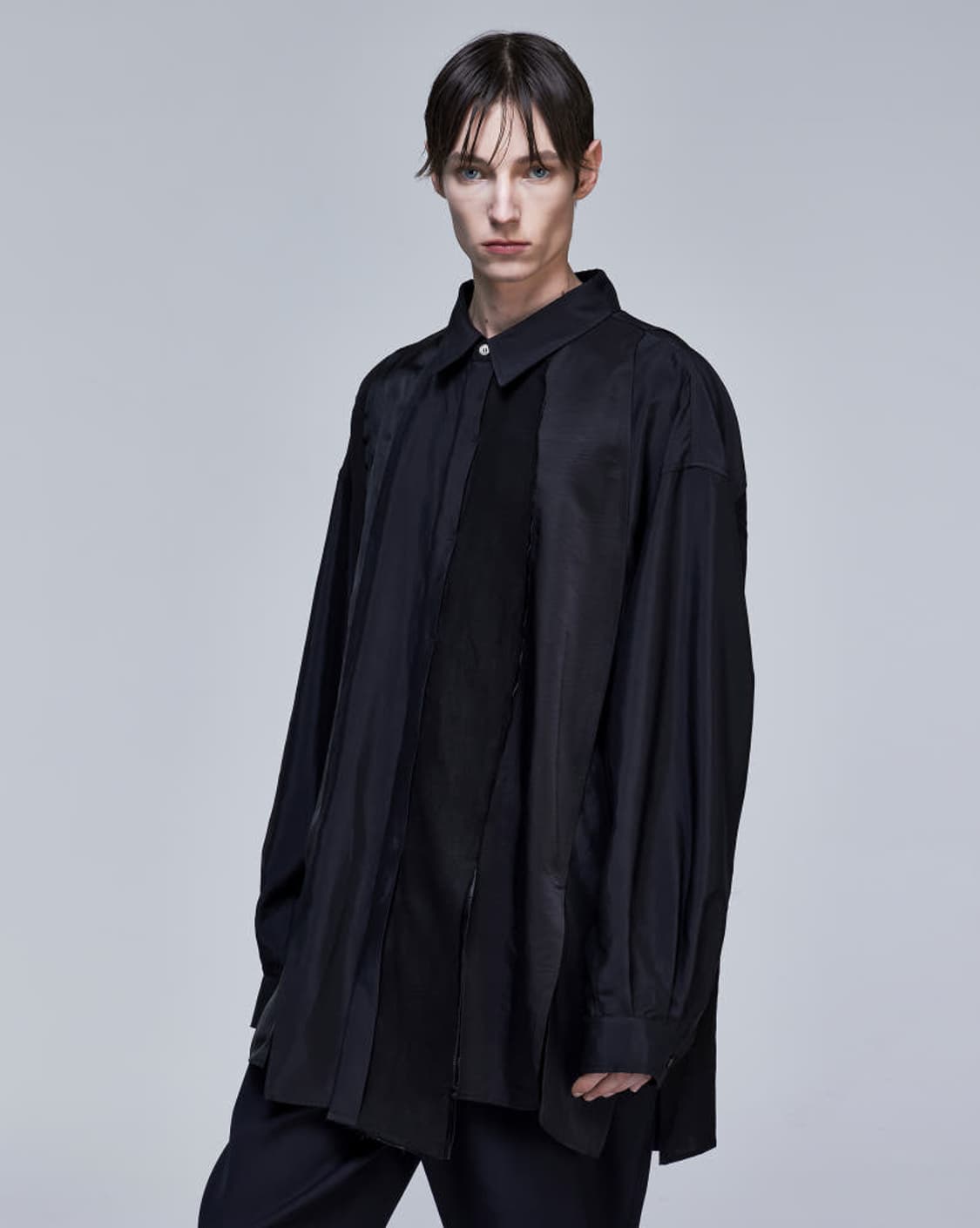 송지오 컬렉션 어시메트릭 버티컬 셔츠 46 상품이미지1