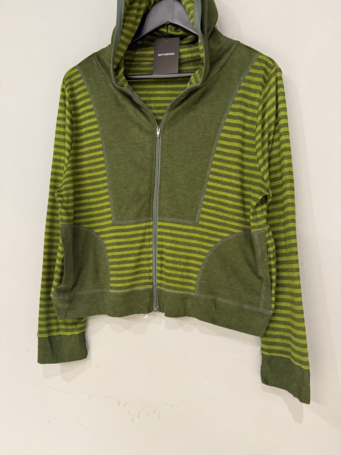 green stripe pattern full zip-up 상품이미지6