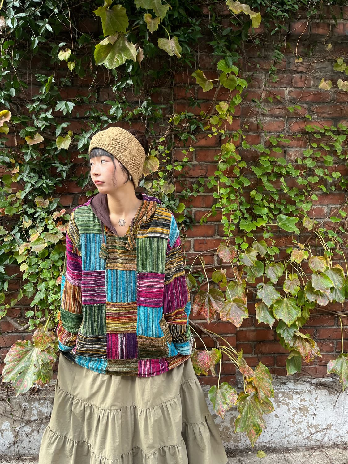 히피무드 자수 패치 후드 상품이미지1