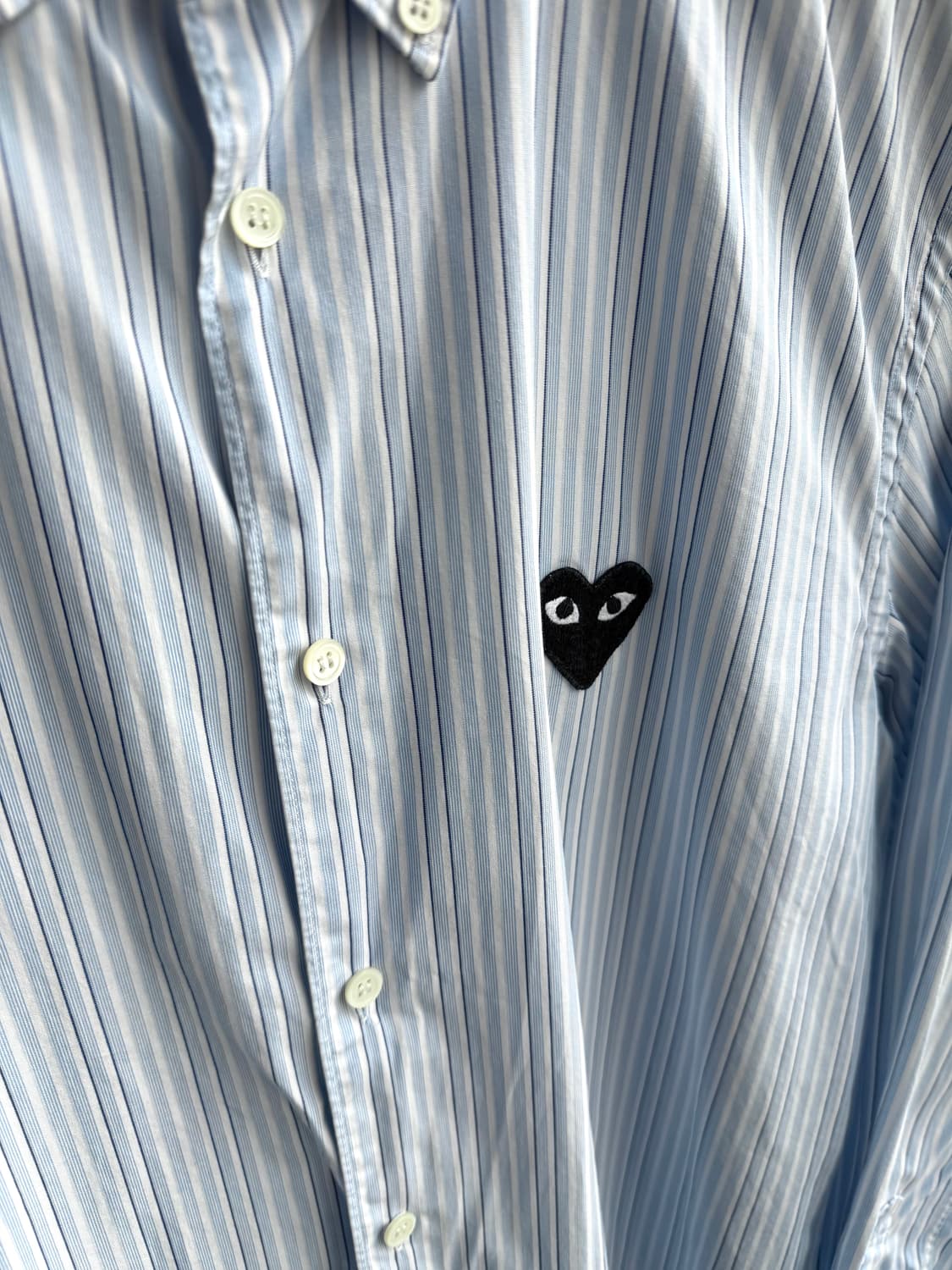 M/ 꼼데가르송 블랙하트 스트라이프 셔츠 상품이미지6