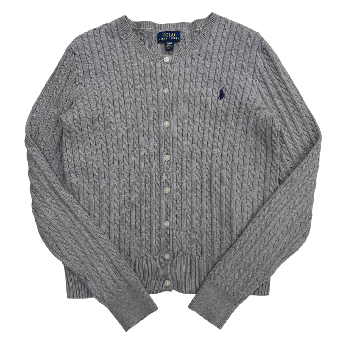 폴로 랄프로렌 네이비포니 그레이 꽈배기 가디건 XL 상품이미지2