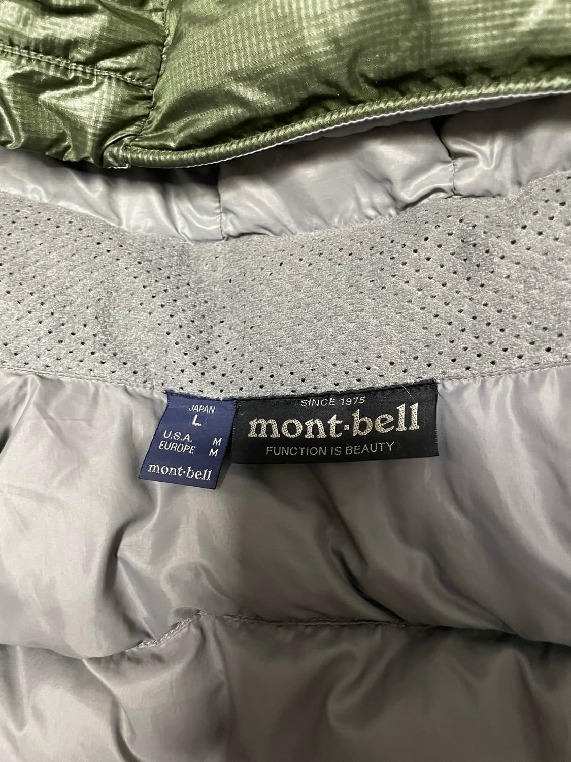 빈티지 재팬 몽벨 라이트 알파인 올리브 그린 경량패딩 800 상품이미지5