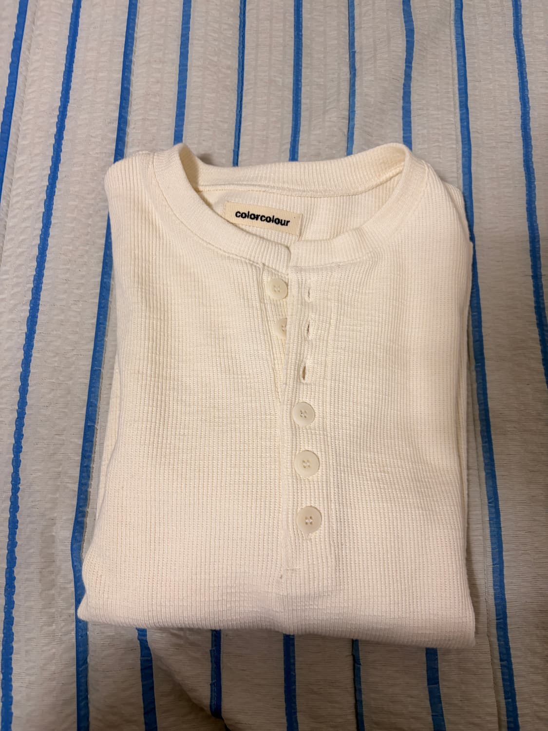 컬러컬러 버튼 헨리넥 3 상품이미지1