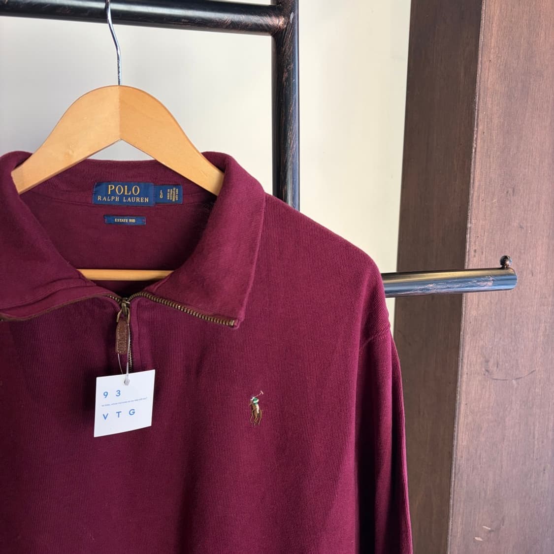 15290 - 폴로 랄프로렌 버건디 반집업 니트 상품이미지3