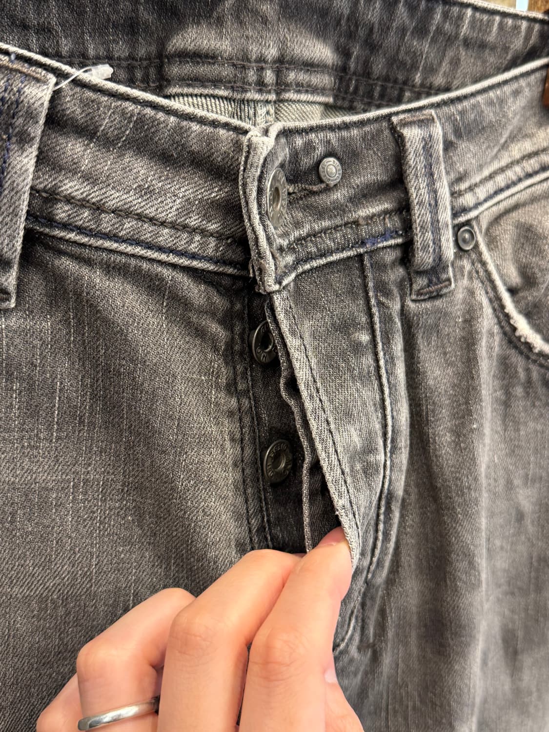 00s Diesel 디젤 YARIK B 흑청 데님 팬츠 (33inch) 상품이미지3