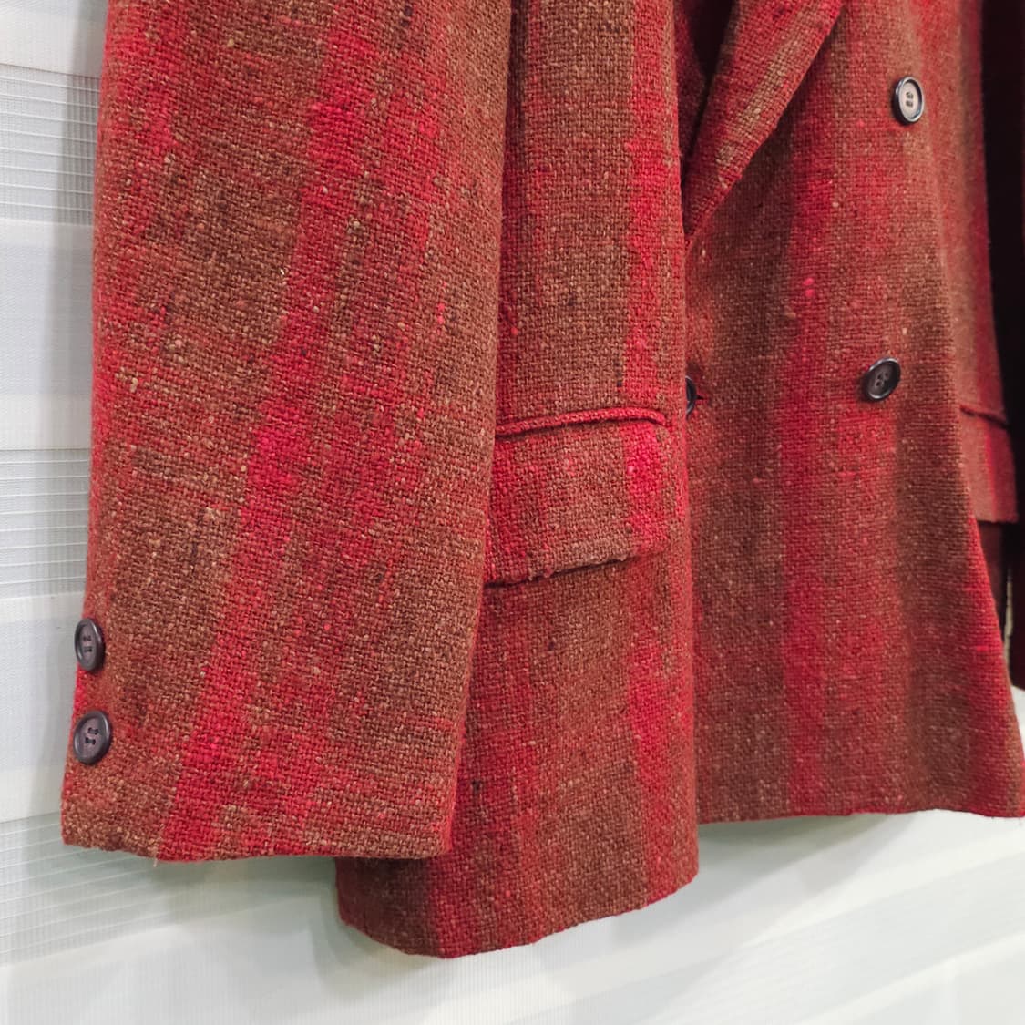 JAPAN 70-80s 더블 브레스티드 트위드울 자켓- 우먼프리 상품이미지3