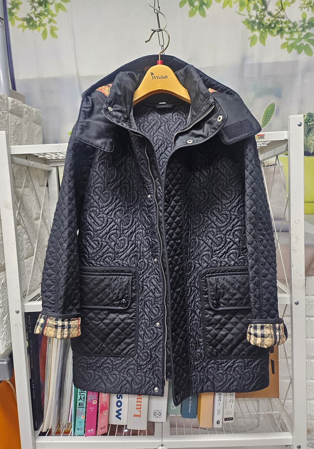 버버리 S22 키즈 퀼팅자켓 12Y 후드 모노그램 누빔코트 AD01 상품이미지1