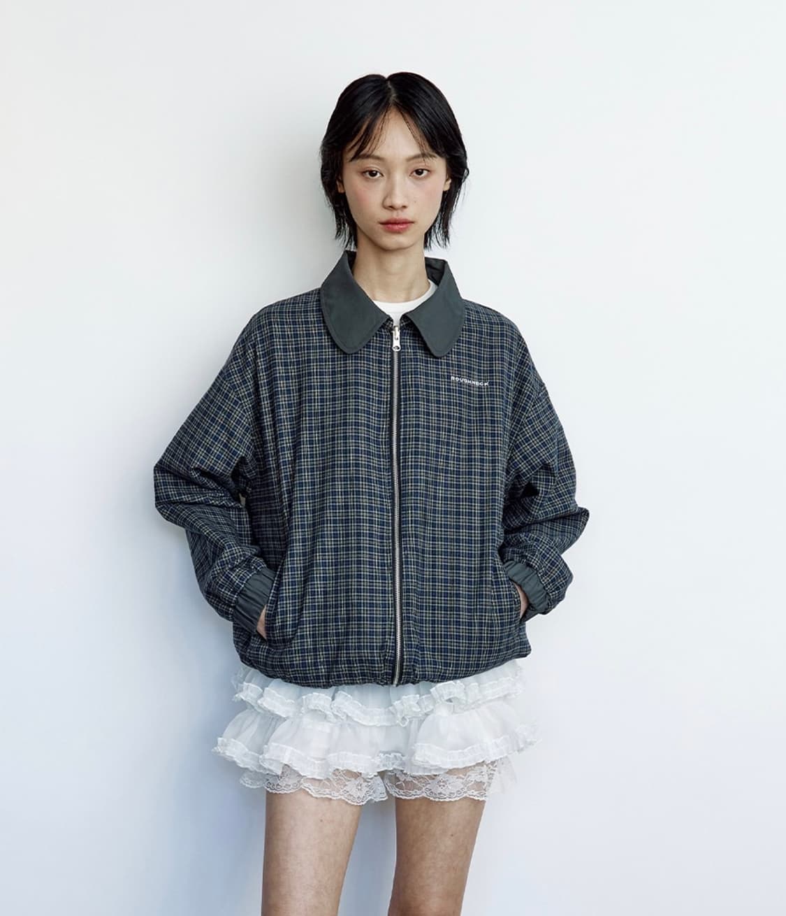 [새상품] 러프넥 체크 리버서블 리버시블 자켓  상품이미지2