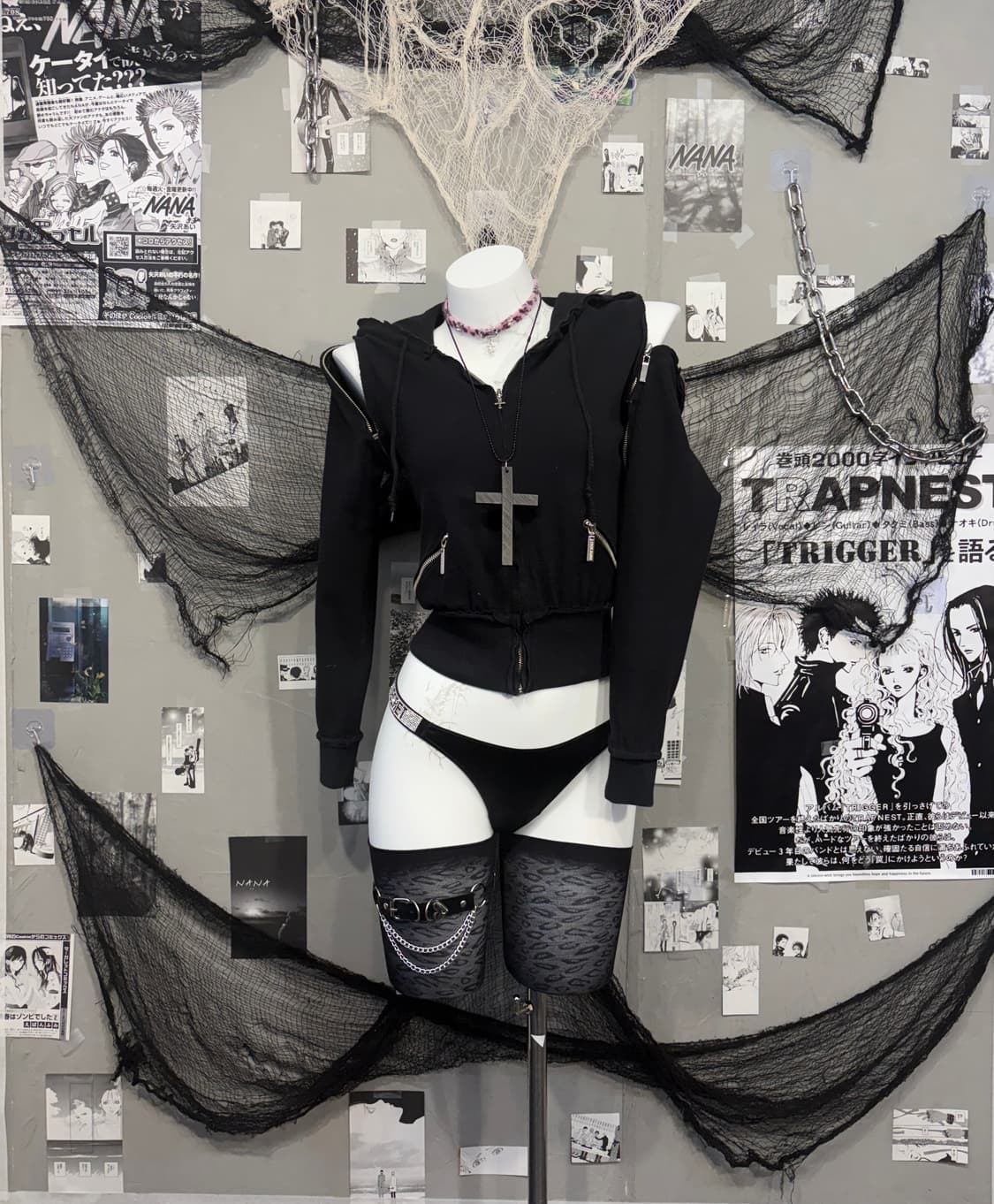 Gothic cropseam zip detail hoodie zip up 상품이미지3