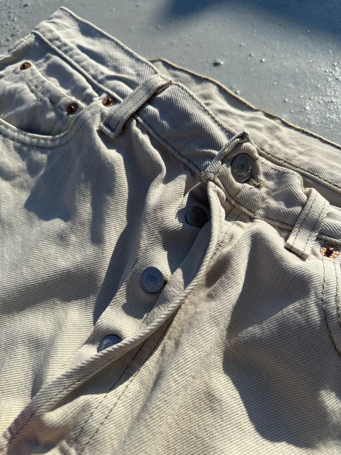 90s Levi's 501 빈티지 리바이스 화이트 데님팬츠 상품이미지2