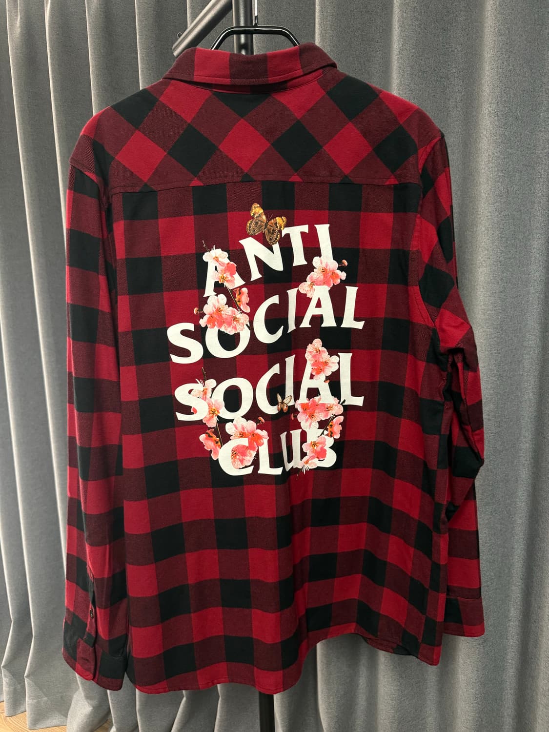 (XL) 안티소셜소셜클럽 플란넬 체크 셔츠 레드 상품이미지1