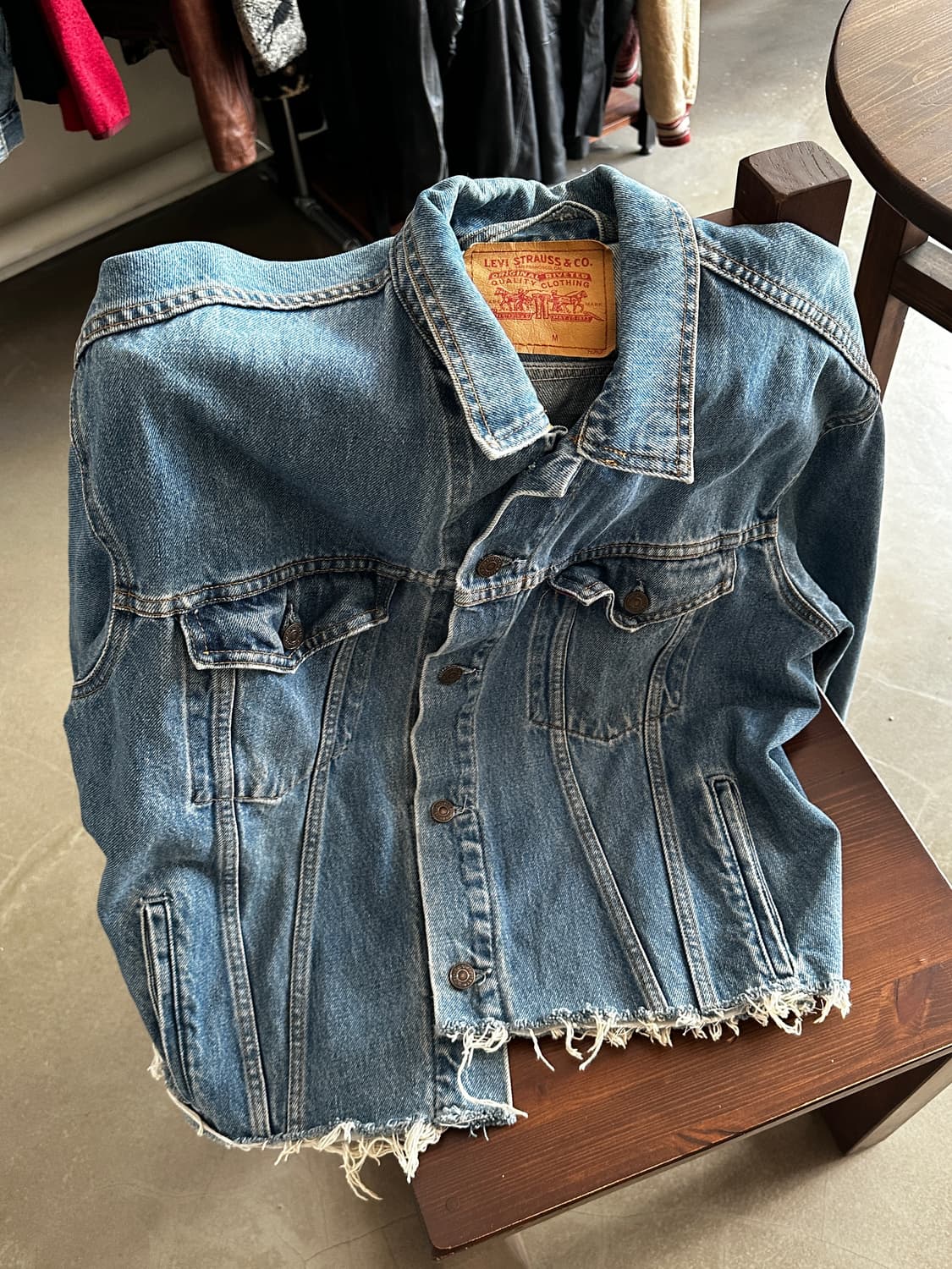 90s Levis 75525 컷오프 데님 트러커 자켓 canada 상품이미지6