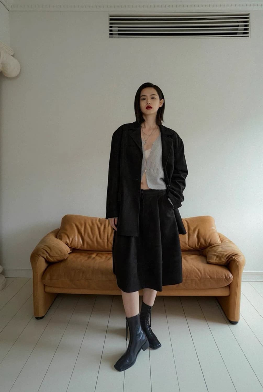 오버듀플레어 클래식 스웨이드 자켓 블랙 상품이미지2