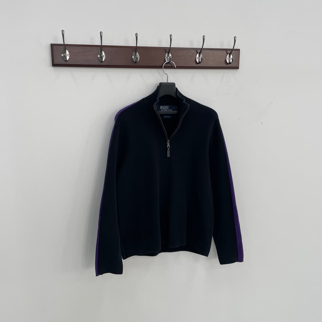 폴로 랄프로렌 블랙 퍼플 라인 하프넥 코튼 니트 상품이미지2