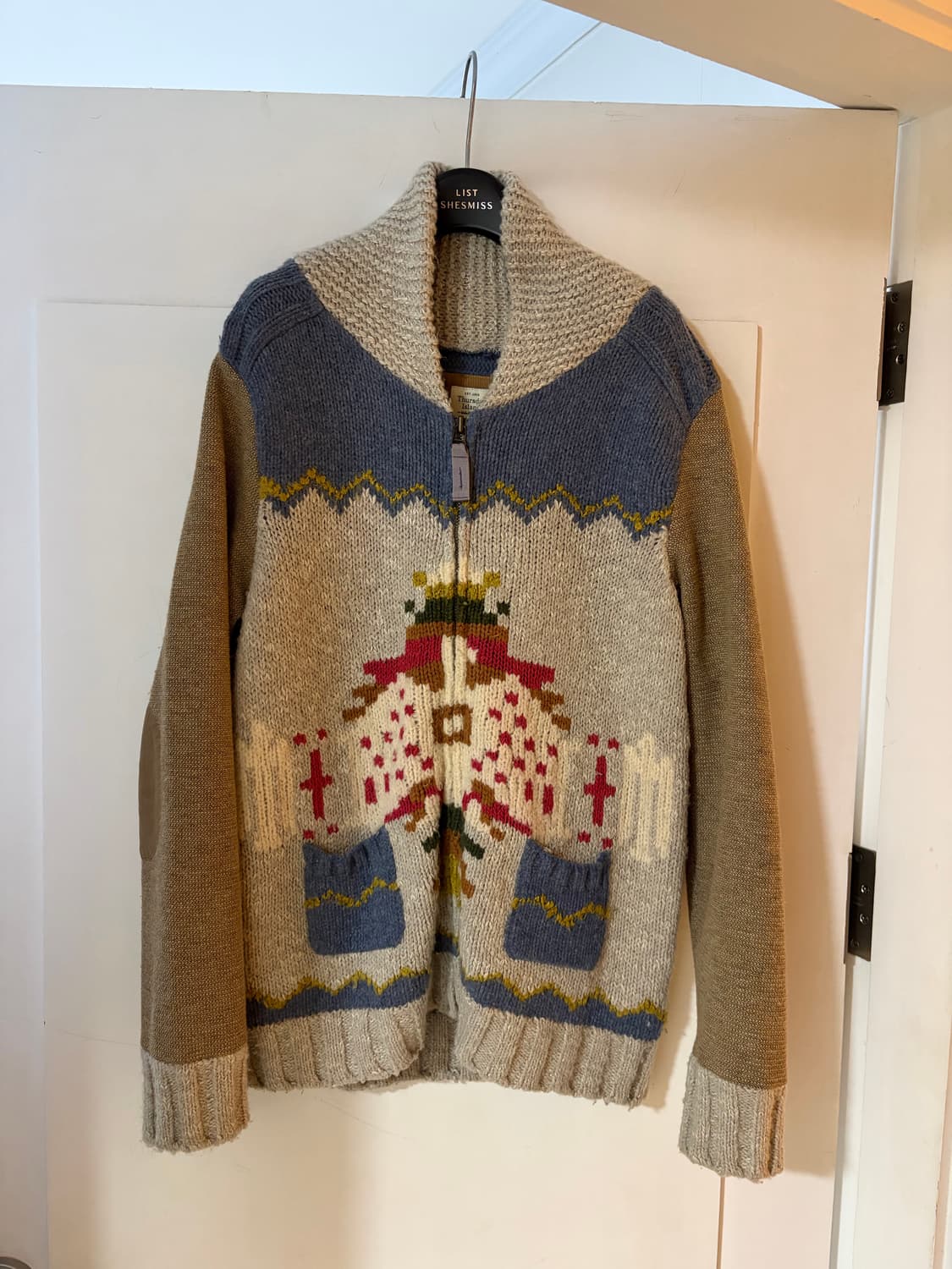 thursday island 자카드 니트 집업 상품이미지1