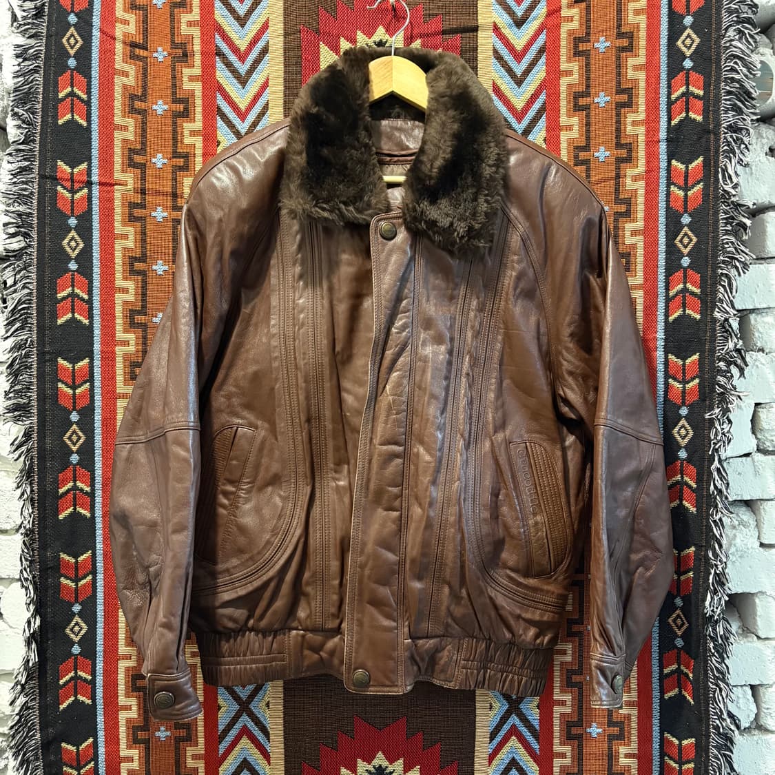 크로커다일 양가죽 봄버 레더자켓 천연가죽 무스탕 상품이미지1