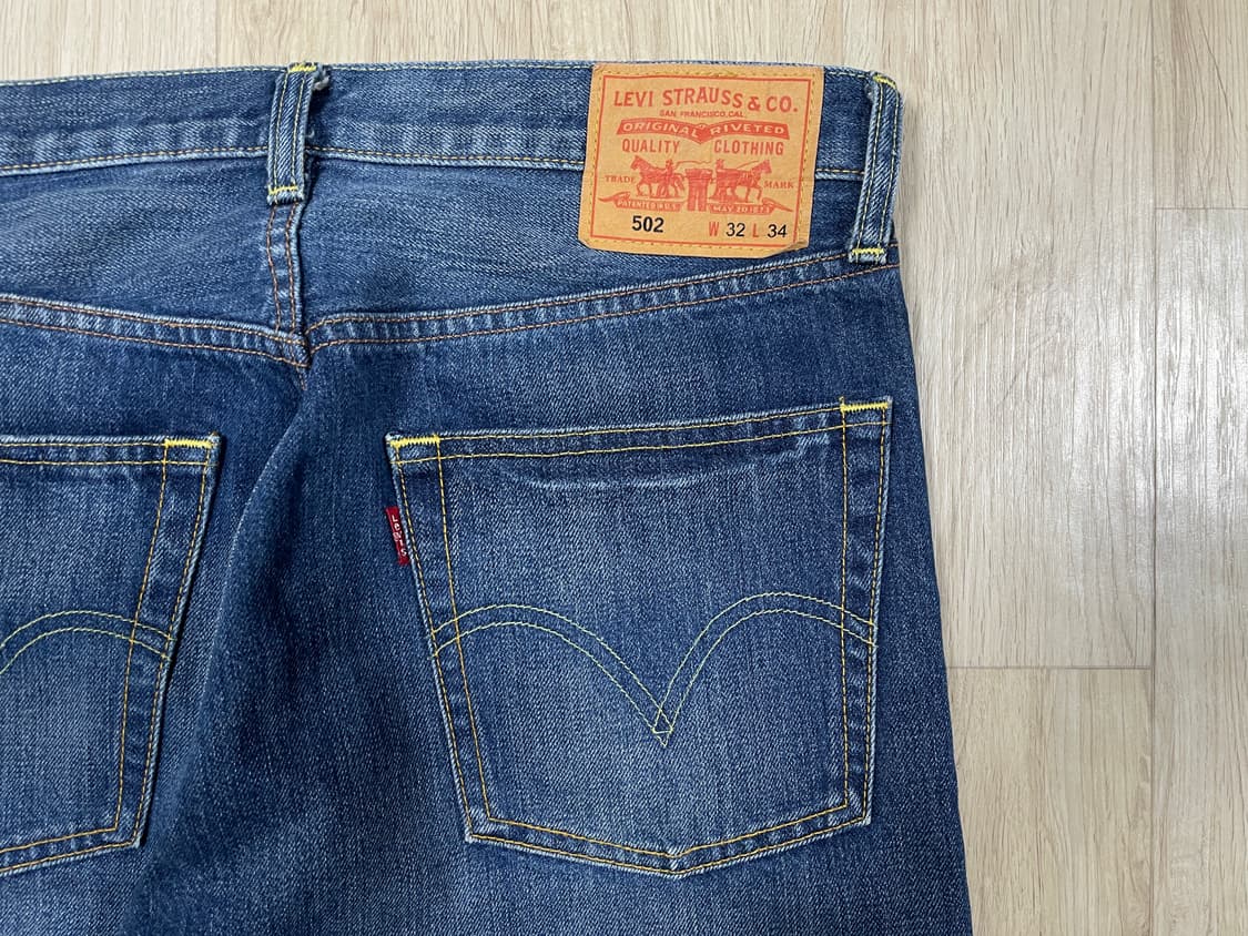 32) 00's 리바이스 매장판 502 일자핏 워싱 데님팬츠 상품이미지9