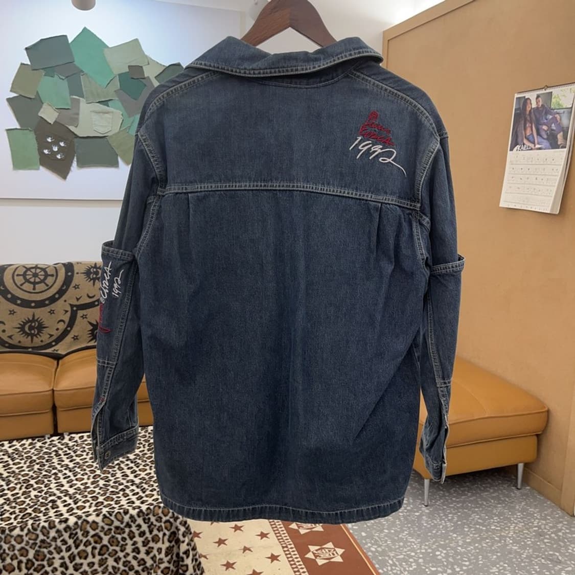 푸부 올드스쿨 레트로 빈티지 자수디테일 데님 셔츠 95 C08979 상품이미지4