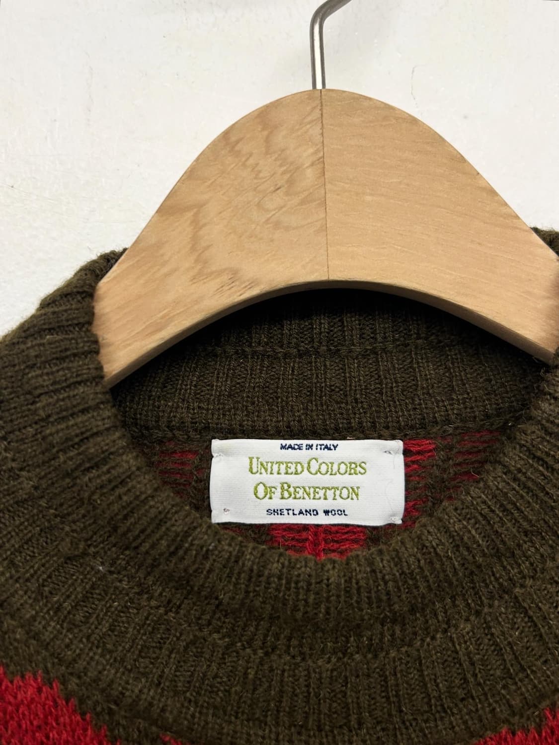 베네통 아즈텍 오르테가 치마요 패턴 니트 상품이미지4