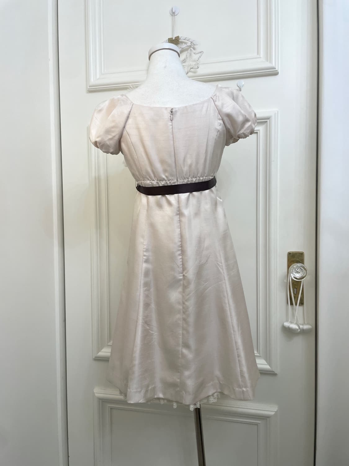 LEST ROSE beige ivory shirring puff prin 상품이미지3