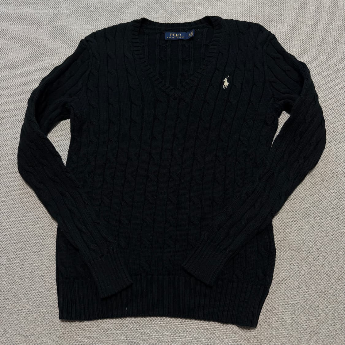 폴로 랄프로렌 브이넥 케이블 니트 상품이미지1