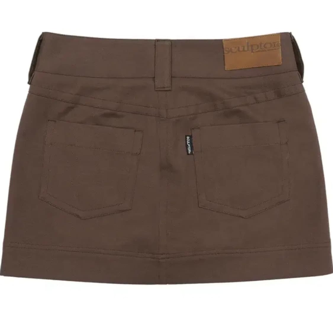 스컬프터 Twill Low-rise Mini Skirt Brown 상품이미지2