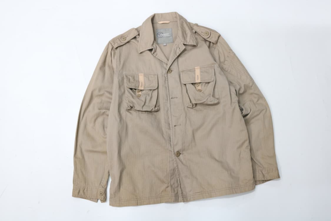 SUGGESTION 서제스션  빈티지 헤링본 트윌 사파리 자켓 M 상품이미지2