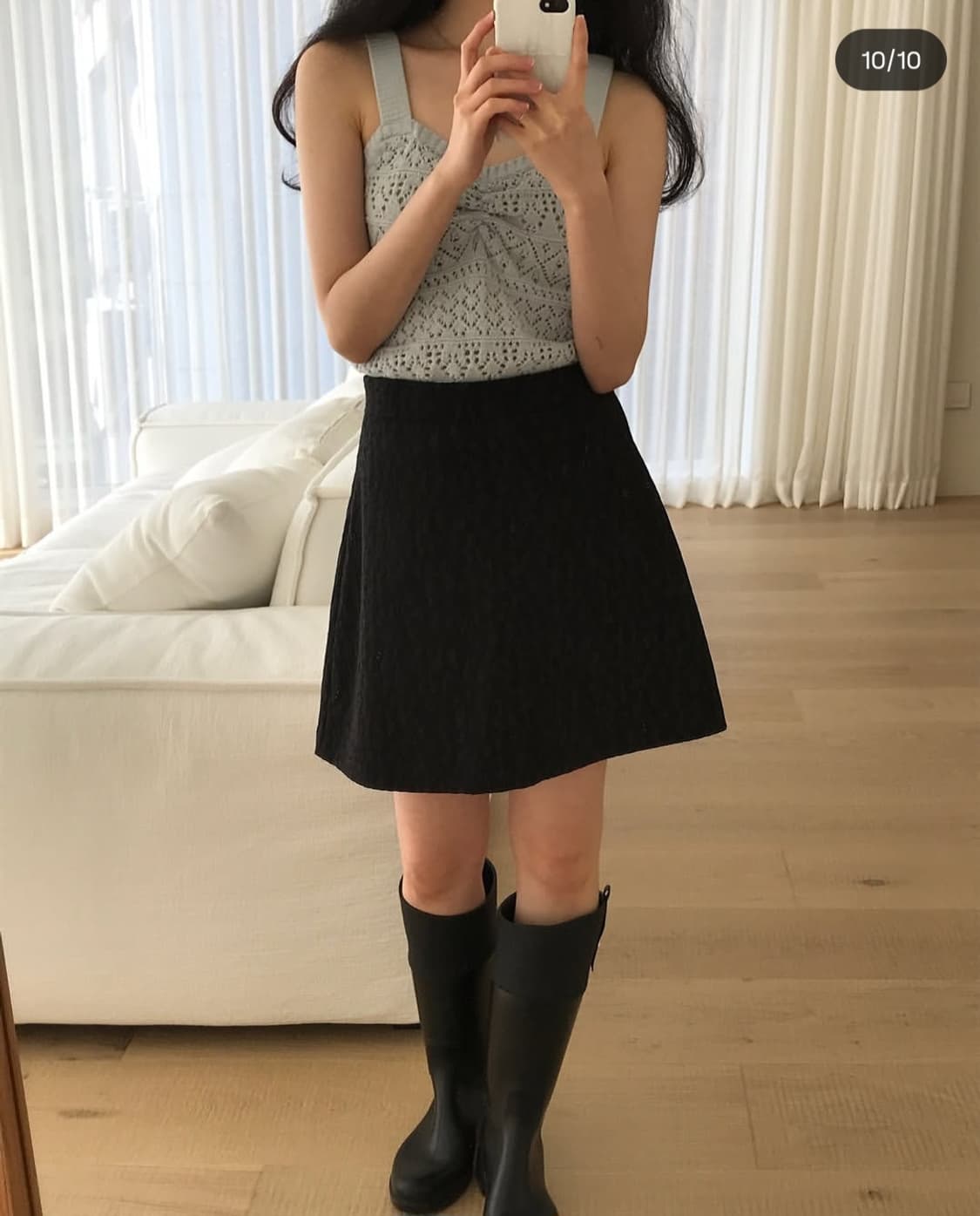 아카이브제이투유 셔링 니트 뷔스티에 탑 워터리블루 상품이미지3