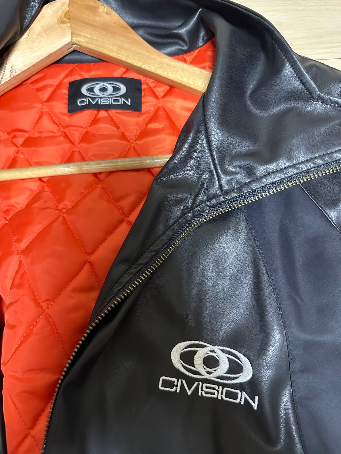 civision 씨비전 바이 씨에스씨 레더 믹스 봄버 자켓 블랙 상품이미지5