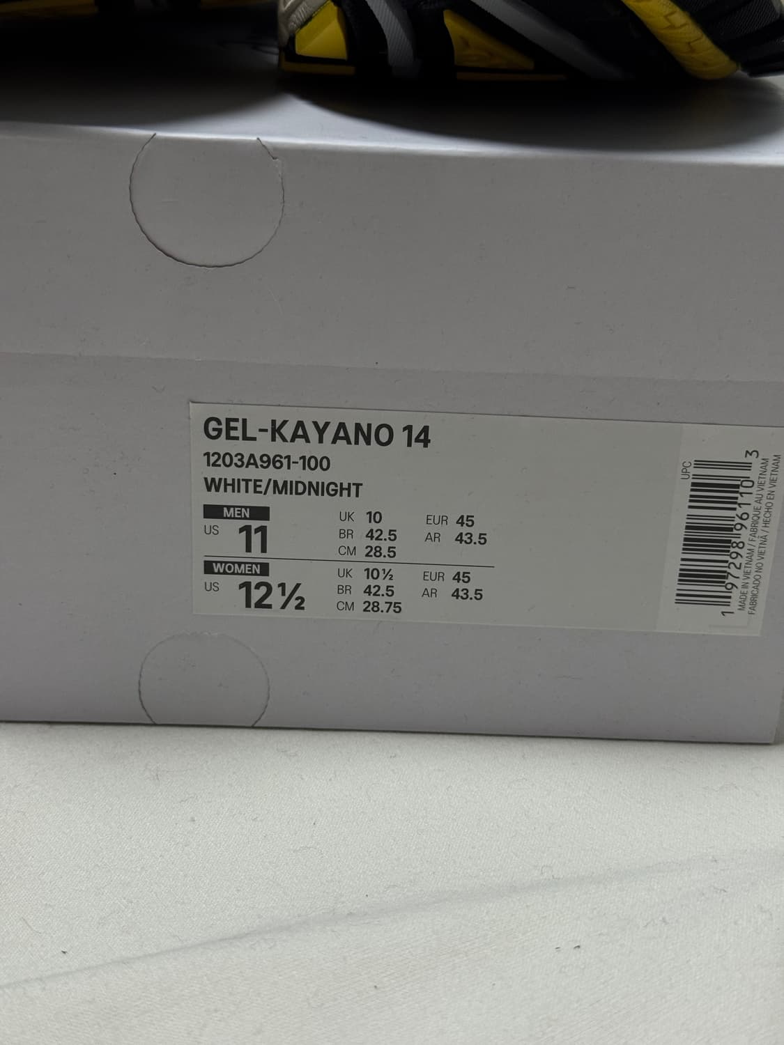 아식스 x 자운드 / 젤카야노 14 화이트 미드나잇 / 285 상품이미지4