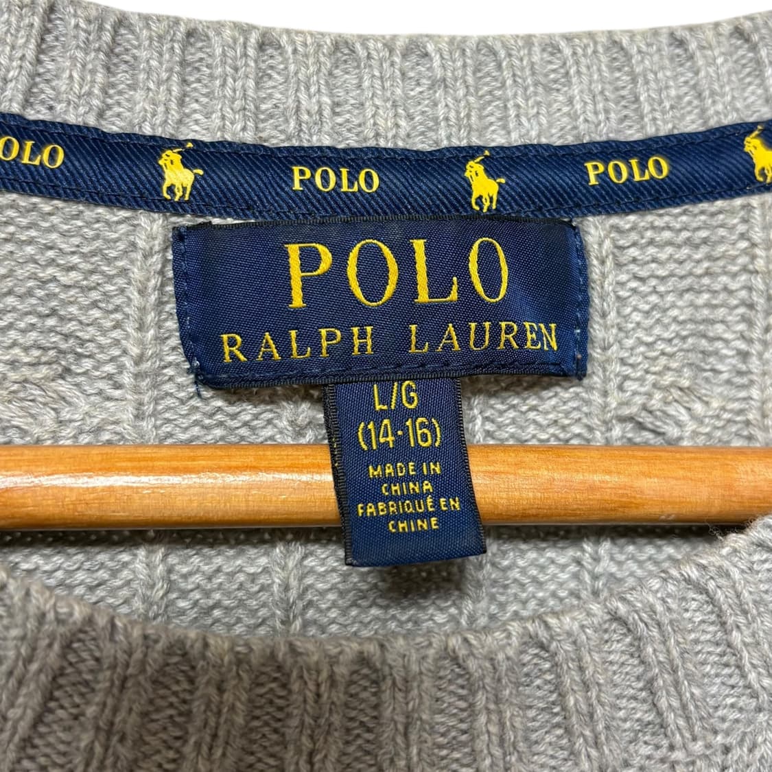 3765 폴로 랄프로렌 그레이 꽈베기 케이블 니트 상품이미지4