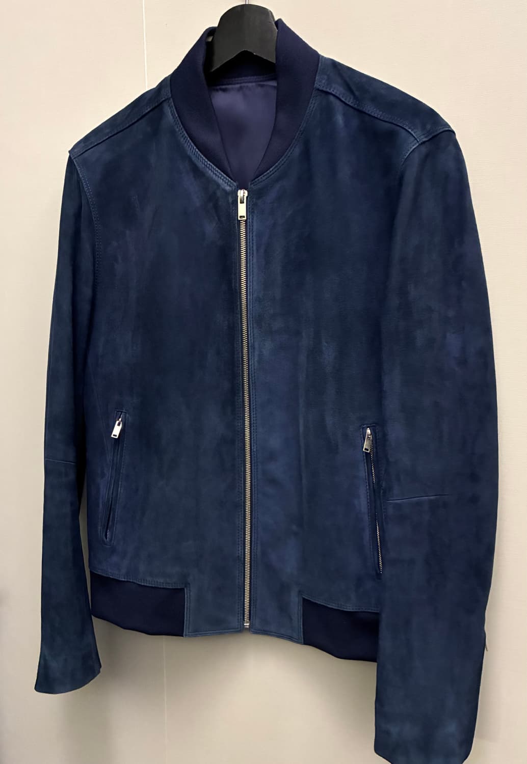 (48/97)솔리드옴므 고트스킨 염소가죽 스웨이드 블루종자켓 상품이미지2