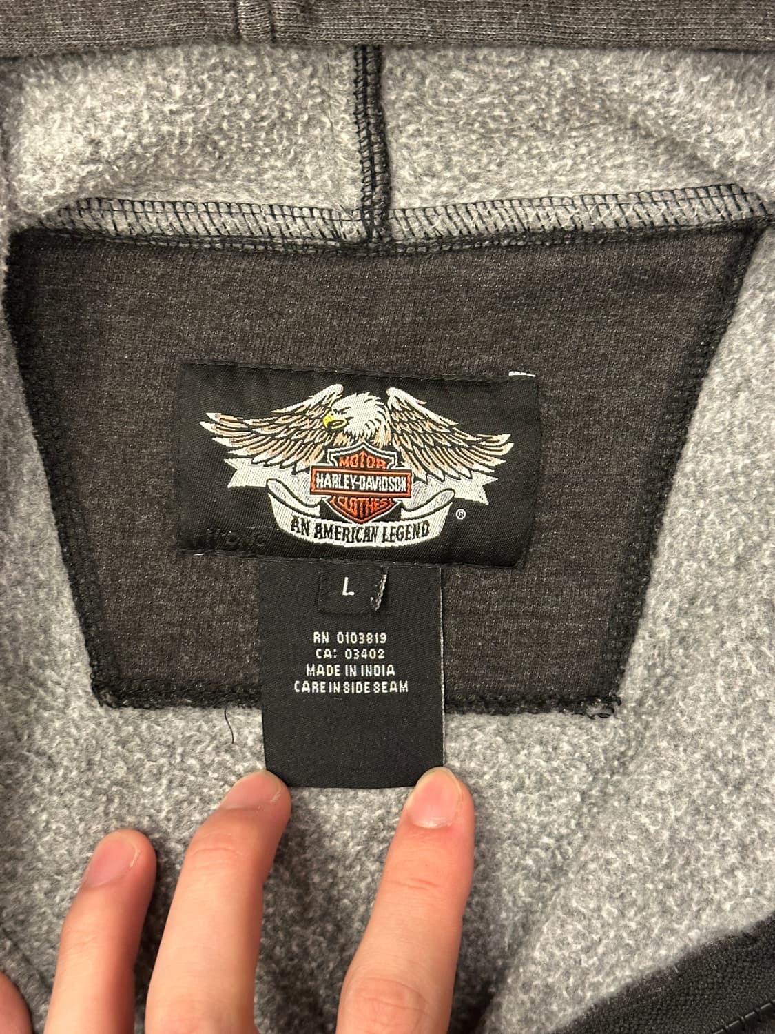 할리데이비슨 후드집업 차콜 L 상품이미지5