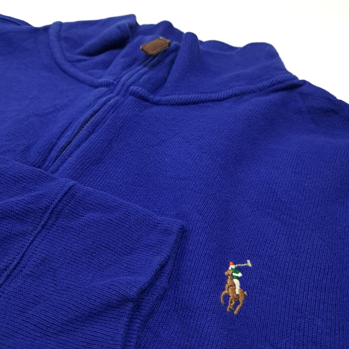 CL385 XL 폴로 코튼 QR인증 로열블루 하프집업 니트 스웨터 상품이미지6