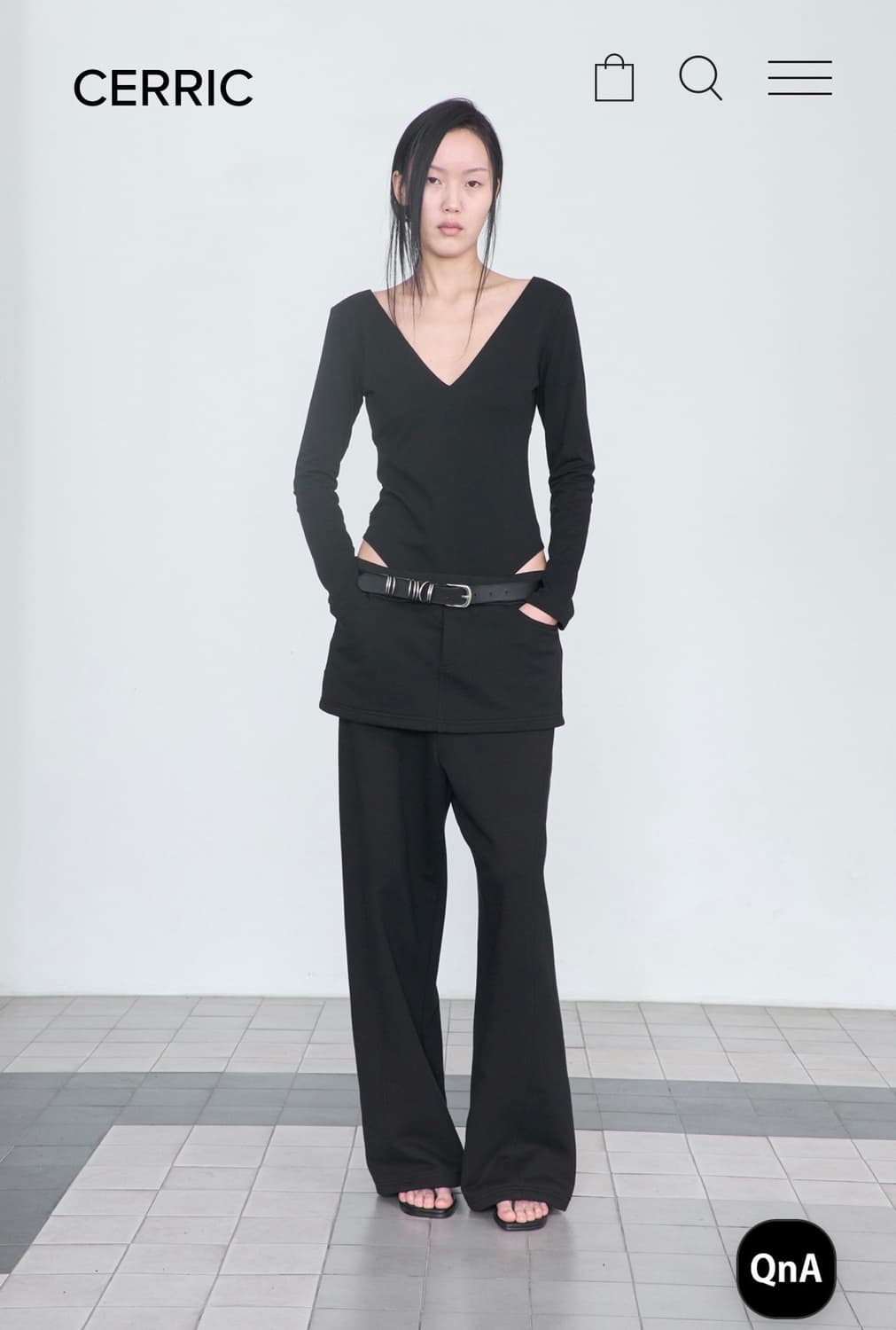 세릭) V-Neck Bodysuit BK F 상품이미지2