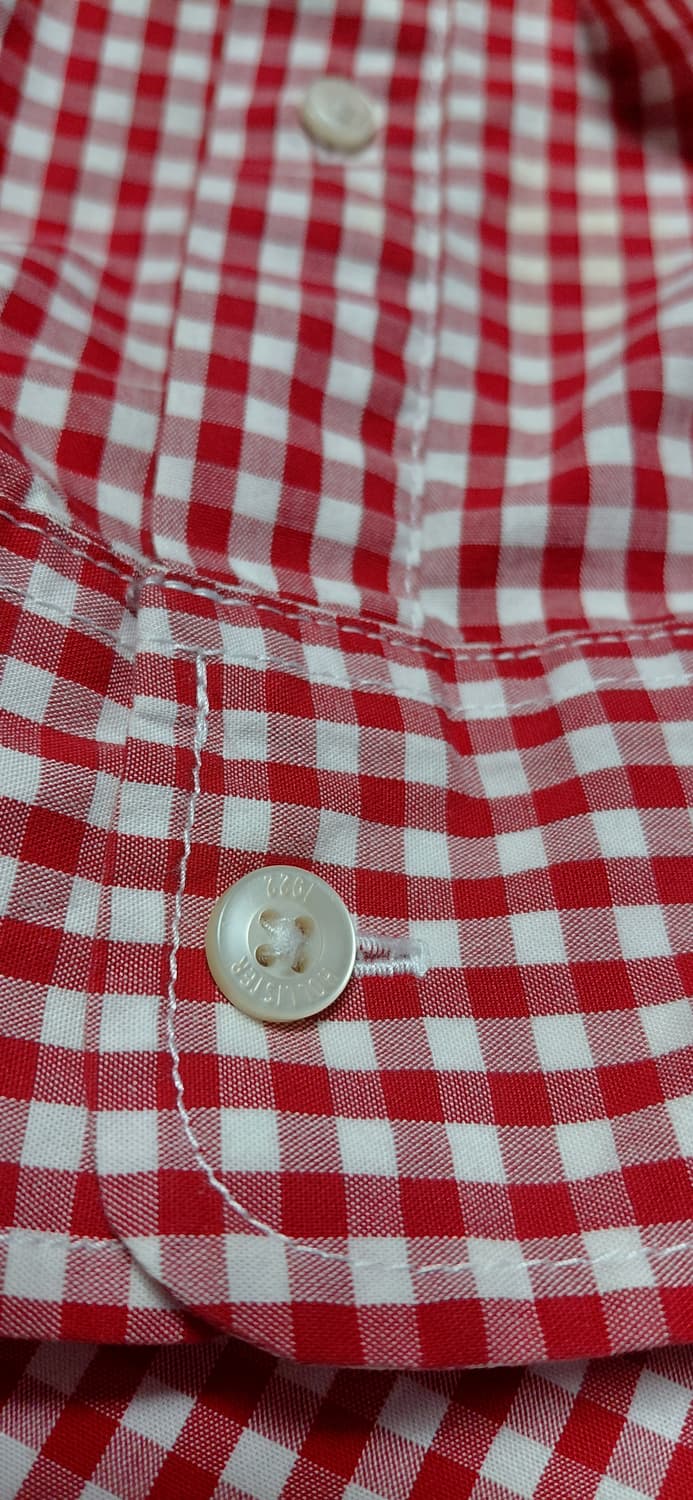 [L] 홀리스터 레드 긴팔 체크 셔츠 (상태 최상) 상품이미지9