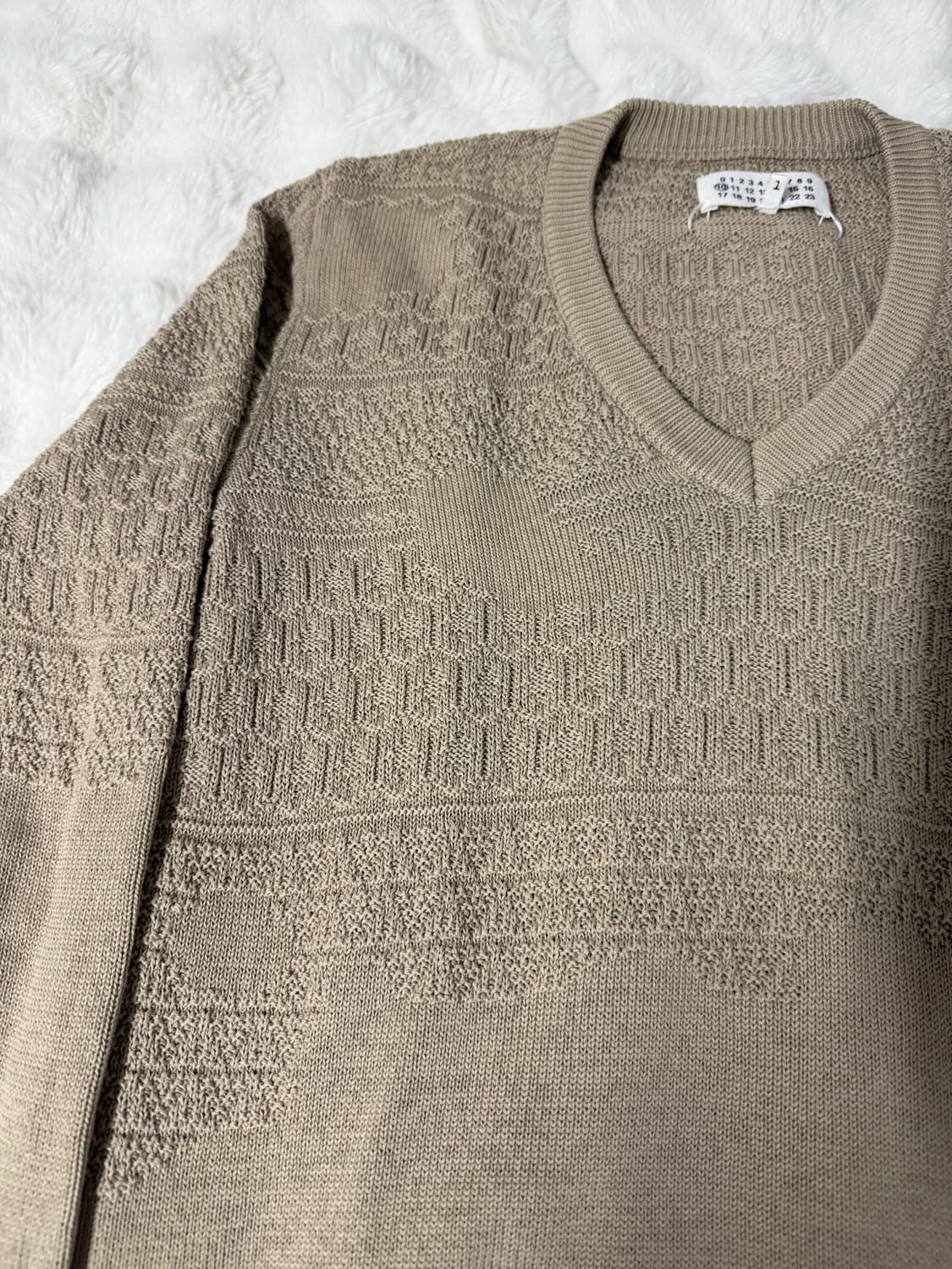 [L] 메종 마르지엘라 2014 10번 브이넥 니트 베이지 상품이미지4