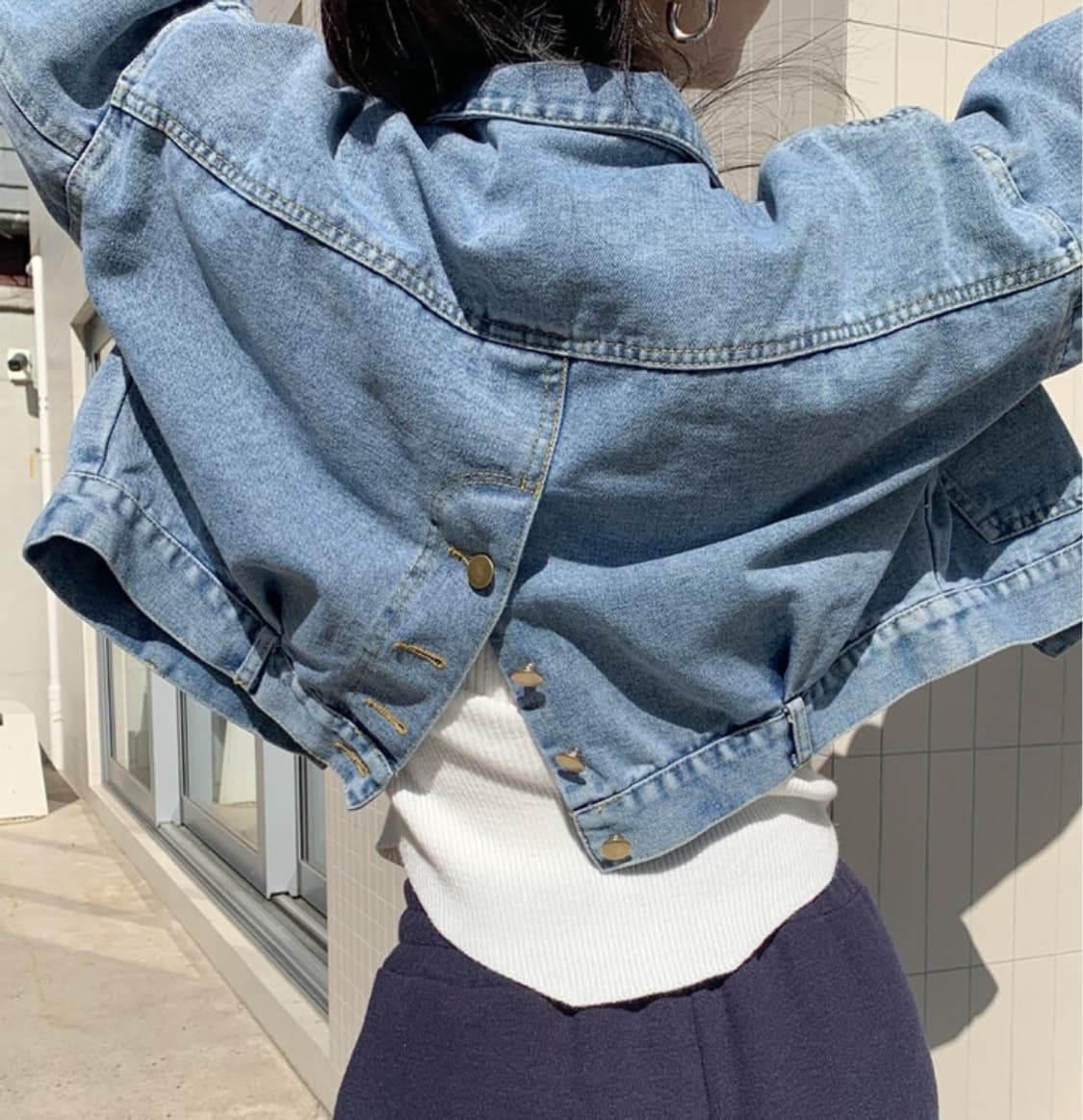 크롭청자켓 상품이미지2