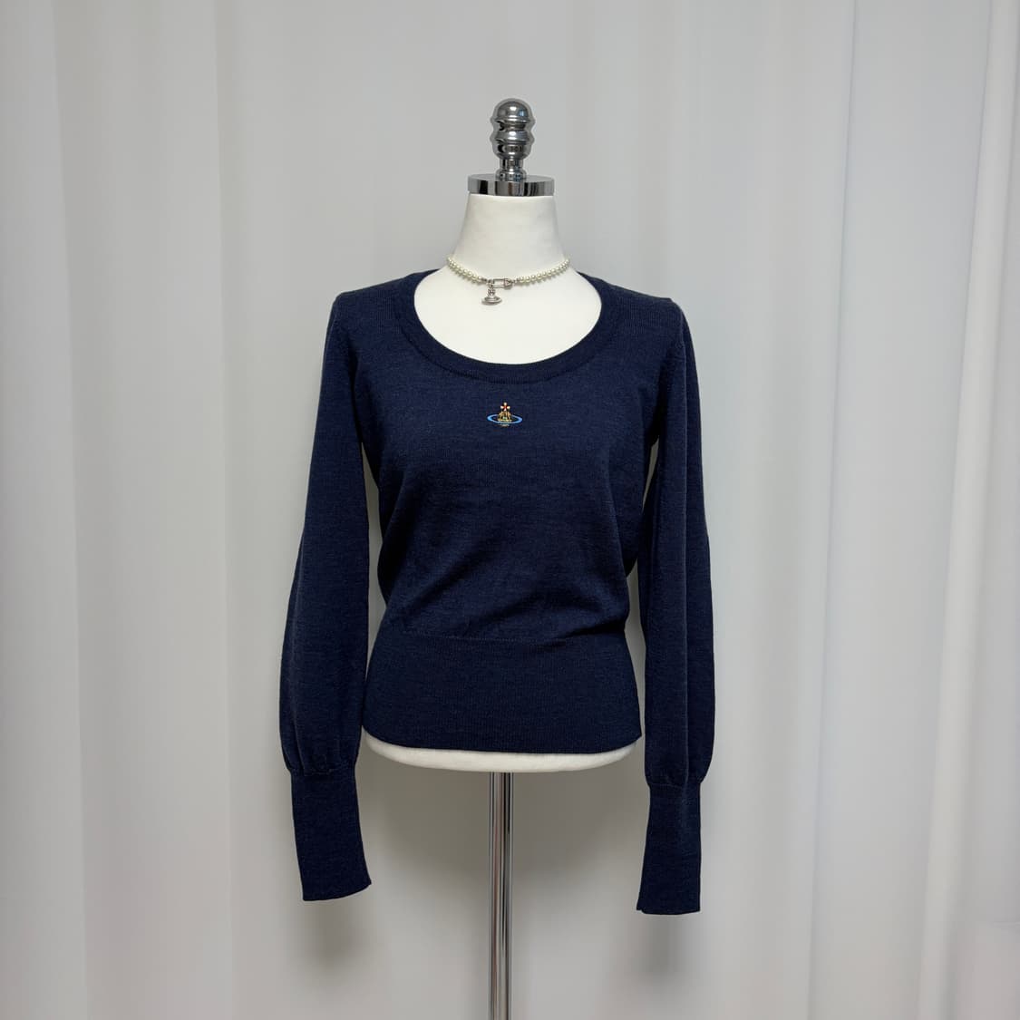 비비안웨스트우드 유넥 울 니트 네이비 상품이미지1