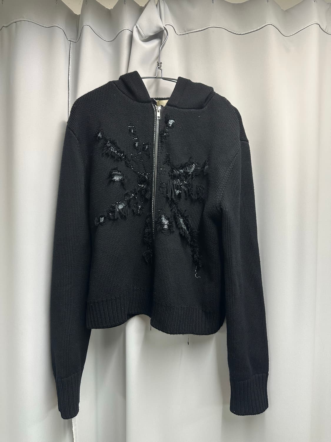 Ponder.er 니트 크롭 후드집업 상품이미지1