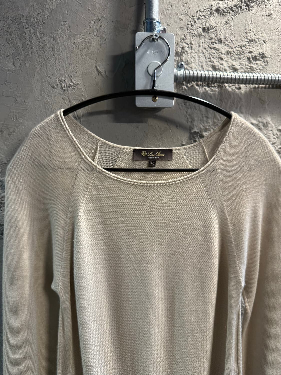 M 로로피아나 LORO PIANA 캐시미어 실크 니트 크림 상품이미지4